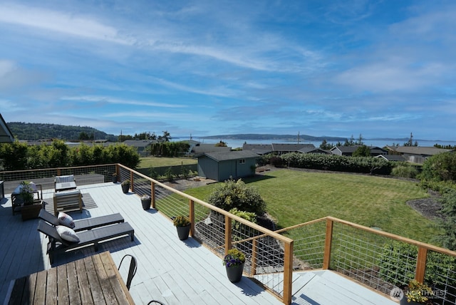 1083 N Vista Del Monte St, Camano Island, WA 98282 - deck with a yard and an outdoor structure