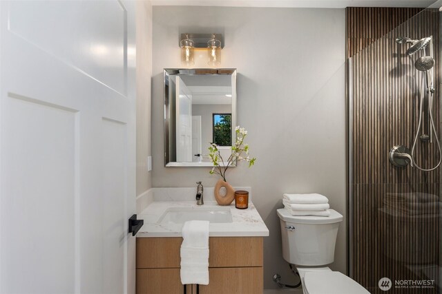 3720 36th Ave SW Unit B, Seattle, WA 98126 - bathroom with a walk in shower, vanity, and toilet