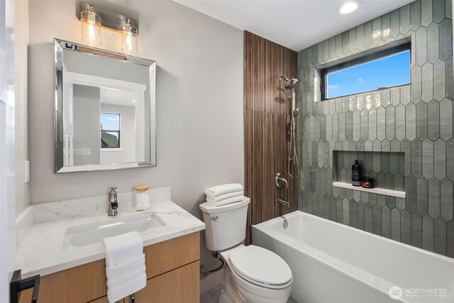 3720 36th Ave SW Unit B, Seattle, WA 98126 - full bath with vanity, toilet, and shower / bathtub combination