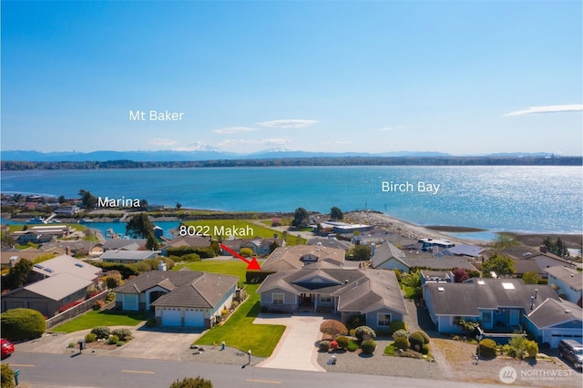 8022 Makah Rd, Blaine, WA 98230 - aerial view of residential area featuring a water and mountain view