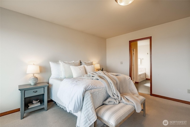 8022 Makah Rd, Blaine, WA 98230 - bedroom with baseboards, light carpet, and ensuite bath