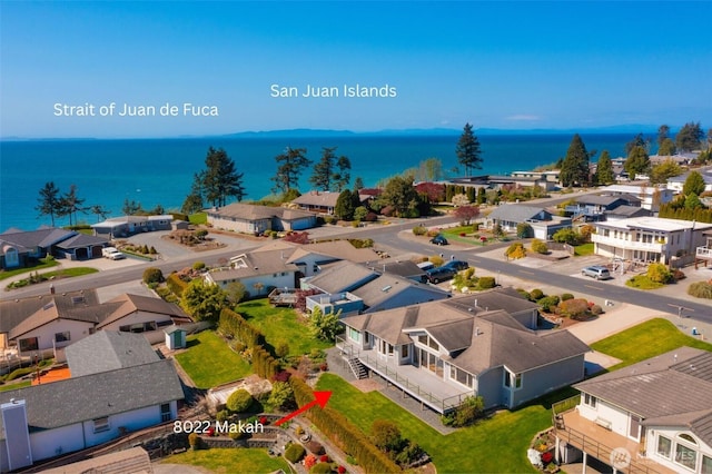 8022 Makah Rd, Blaine, WA 98230 - aerial perspective of suburban area with a nearby body of water