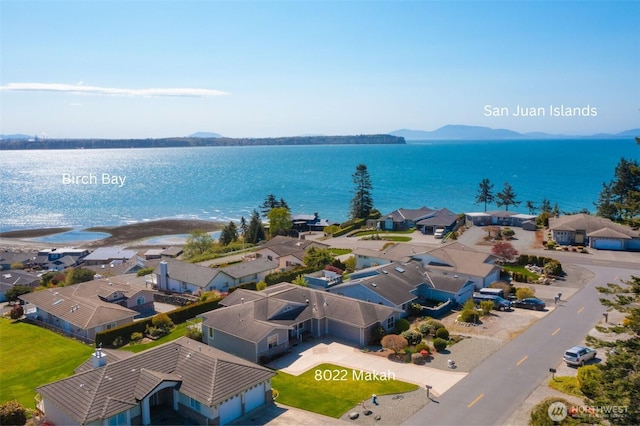 8022 Makah Rd, Blaine, WA 98230 - aerial view of residential area featuring a water and mountain view