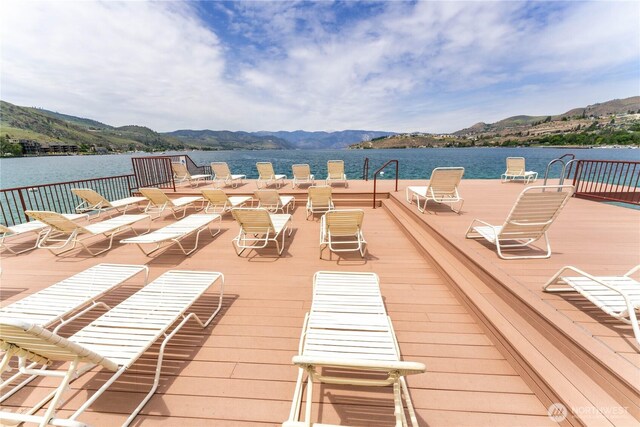 322 W Woodin Ave Unit 620, Chelan, WA 98816 - wooden terrace featuring a water and mountain view