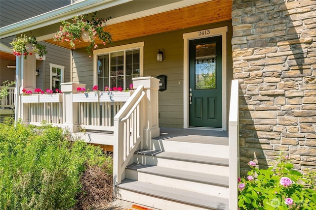 2413 Peabody St, Bellingham, WA 98225 - entrance to property with stone siding and covered porch