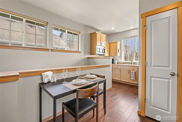 2413 Peabody St, Bellingham, WA 98225 - dining space featuring dark wood-style floors and recessed lighting