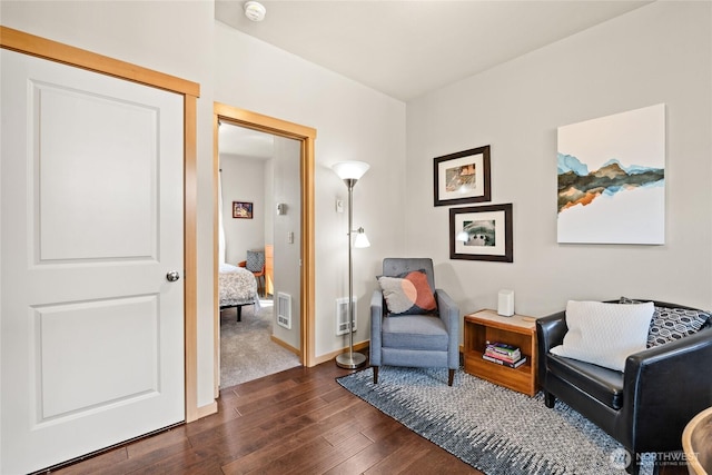 2413 Peabody St, Bellingham, WA 98225 - sitting room with dark wood-style flooring and baseboards