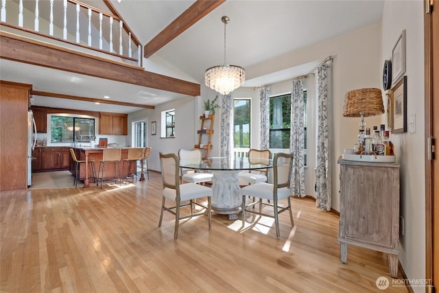 19709 Whiteman Cove Rd SW, Longbranch, WA 98351 - dining space with light wood-style floors, a chandelier, and recessed lighting
