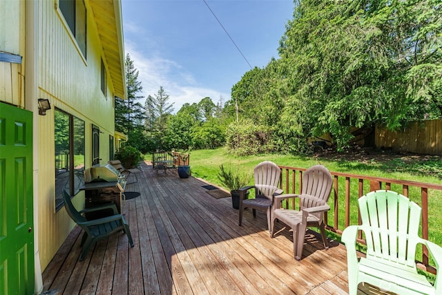 29139 NE Hammond Ct, Battle Ground, WA 98604 - wooden deck featuring a yard and view of wooded area