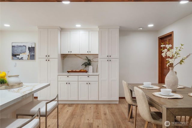 435 Thumper Ln, Camano Island, WA 98282 - dining space featuring recessed lighting and light wood-type flooring
