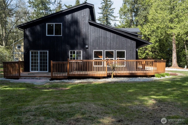 435 Thumper Ln, Camano Island, WA 98282 - rear view of property with a deck and a yard