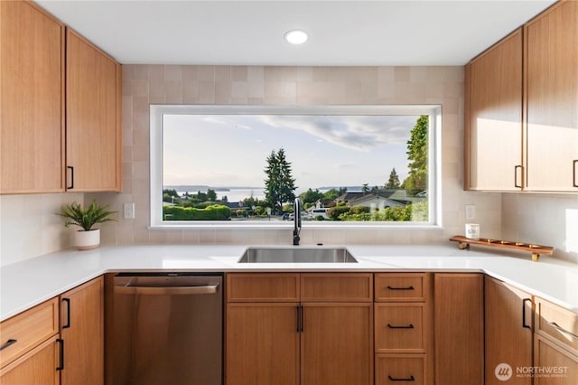 28830 11th Ave S, Federal Way, WA 98003 - kitchen featuring dishwasher, a sink, plenty of natural light, light countertops, and recessed lighting