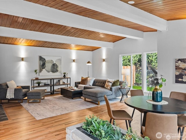 8421 240th St SW, Edmonds, WA 98020 - living area featuring light wood-style flooring and wooden ceiling