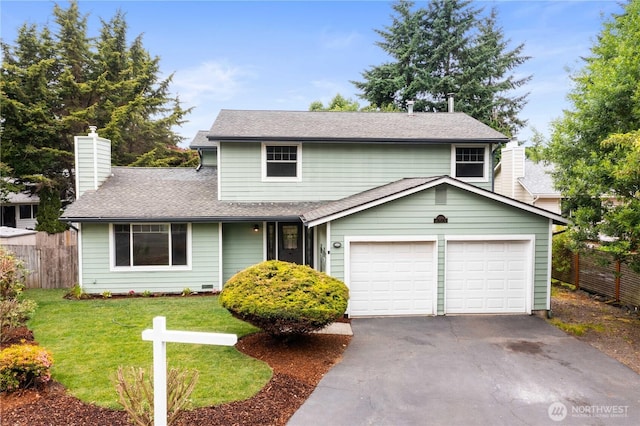 33205 32nd Pl SW, Federal Way, WA 98023 - traditional home featuring driveway, a garage, a chimney, and roof with shingles