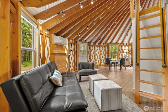 39 Ulrich Ln, Mazama, WA 98833 - living room with wood finished floors and rail lighting