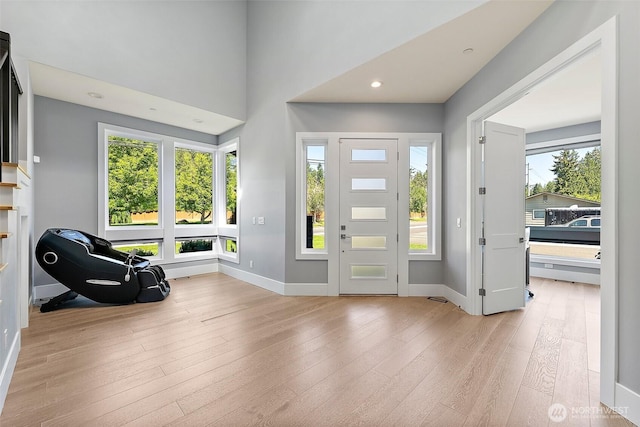 10501 Angeline Rd E, Bonney Lake, WA 98391 - foyer entrance featuring hardwood / wood-style flooring, baseboards, and recessed lighting