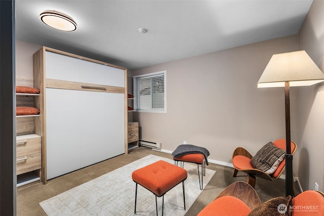 7008 155th Pl NE, Redmond, WA 98052 - sitting room featuring a baseboard radiator and carpet floors