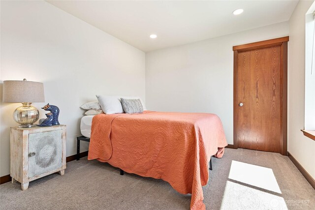 7328 Seashell Way, Blaine, WA 98230 - bedroom with light colored carpet, baseboards, and recessed lighting