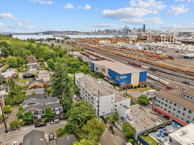 3318 30th Ave SW Unit B402, Seattle, WA 98126 - drone / aerial view of skyline and a large body of water