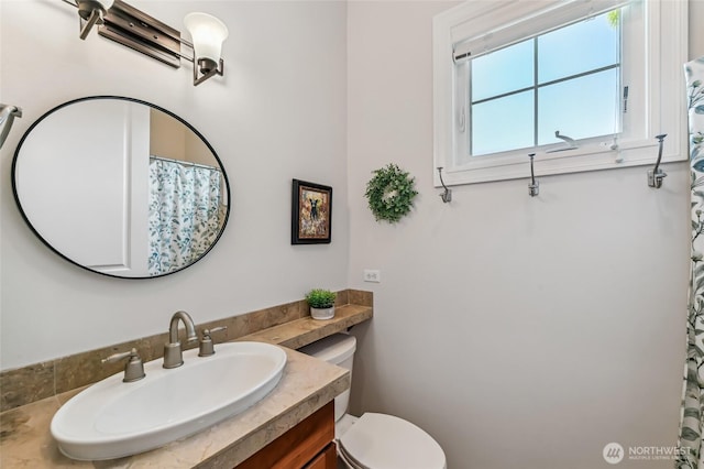 13310 239th Way NE, Redmond, WA 98053 - full bath featuring vanity, toilet, and a shower with shower curtain