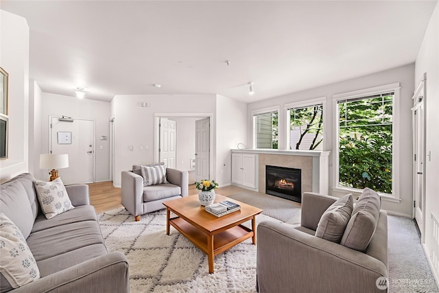15026 40th Ave W Unit 13-104, Lynnwood, WA 98087 - living room with a tile fireplace and baseboards