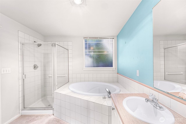 15026 40th Ave W Unit 13-104, Lynnwood, WA 98087 - full bath featuring a garden tub, a shower stall, and vanity