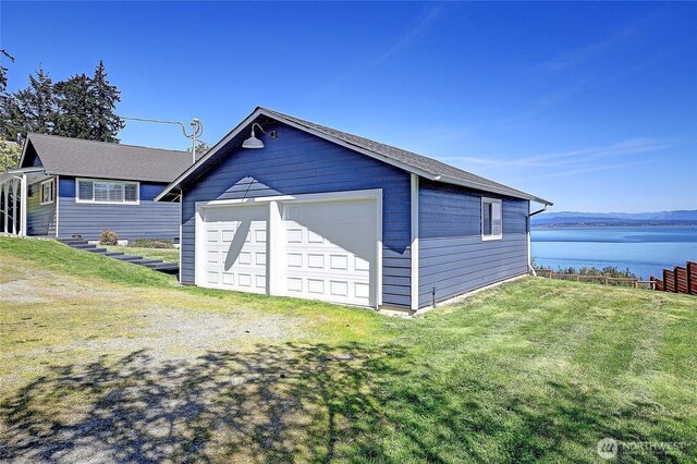 987 Cavalero Rd, Camano Island, WA 98282 - detached garage featuring a water view