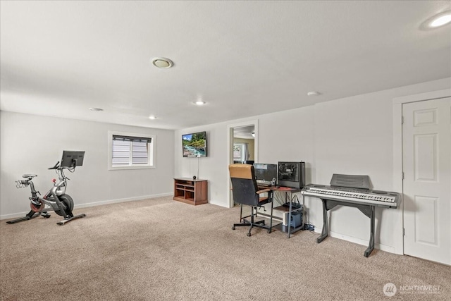 1412 Mcmillan Ave, Sumner, WA 98390 - carpeted home office with baseboards and recessed lighting