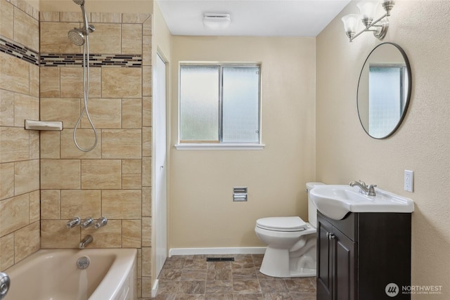 104 Hawthorn Ln, Shelton, WA 98584 - full bath with vanity, baseboards, bathtub / shower combination, and toilet