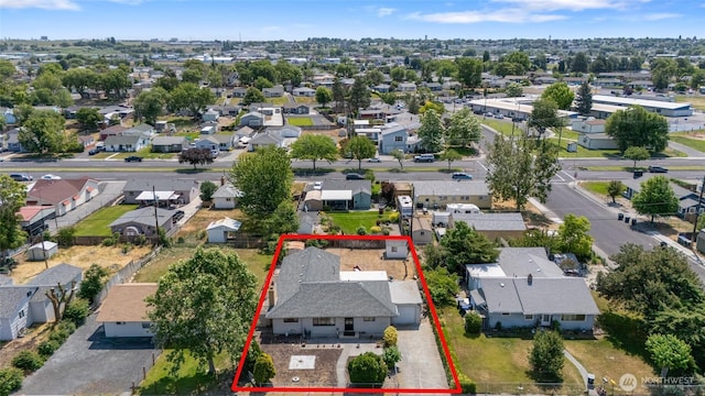 515 N Clark Rd, Moses Lake, WA 98837 - aerial perspective of suburban area with property boundaries highlighted