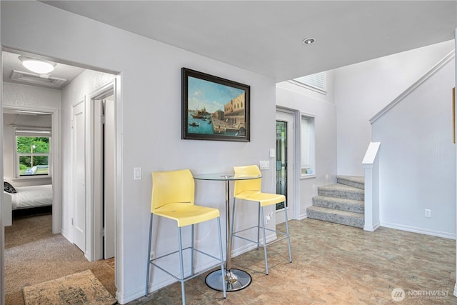 31111 53rd Ave SW, Federal Way, WA 98023 - carpeted dining area with stairway and baseboards