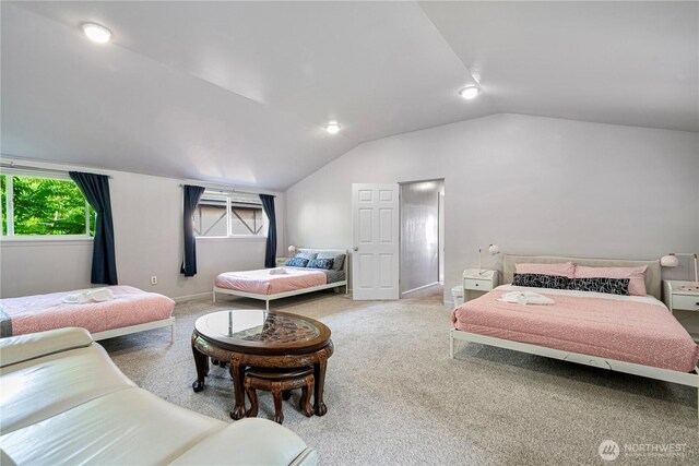 31111 53rd Ave SW, Federal Way, WA 98023 - bedroom featuring lofted ceiling, carpet floors, and baseboards