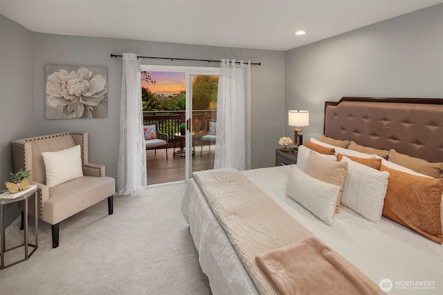 6513 156th Ave SE, Bellevue, WA 98006 - carpeted bedroom with access to exterior and recessed lighting