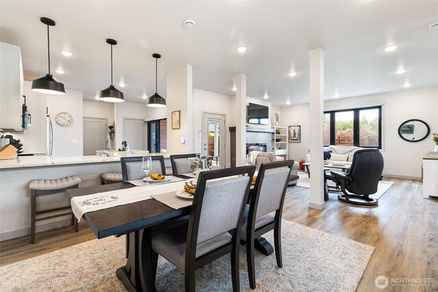 4260 Creston Way, Bellingham, WA 98226 - dining room with light wood-type flooring, recessed lighting, and baseboards