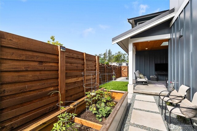 4260 Creston Way, Bellingham, WA 98226 - view of patio / terrace featuring a vegetable garden