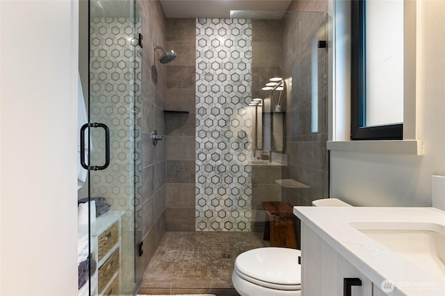 4260 Creston Way, Bellingham, WA 98226 - full bath with vanity, a stall shower, and toilet