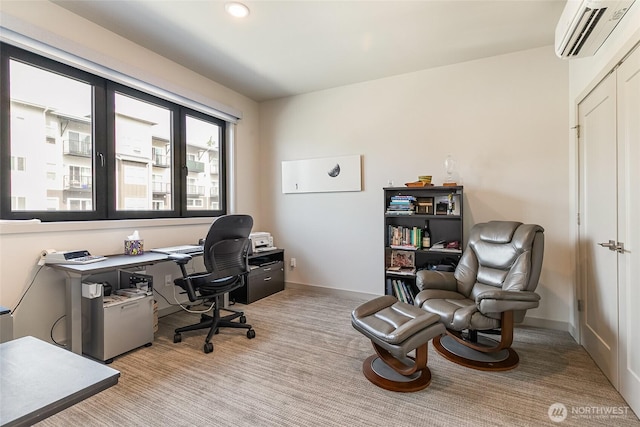 4260 Creston Way, Bellingham, WA 98226 - office space with a wall mounted AC, carpet floors, baseboards, and recessed lighting