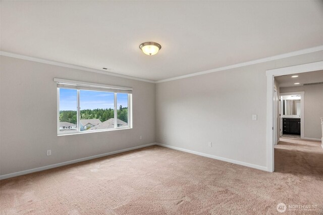 2719 Fiddleback St NE, Lacey, WA 98516 - spare room with ornamental molding, carpet floors, and baseboards