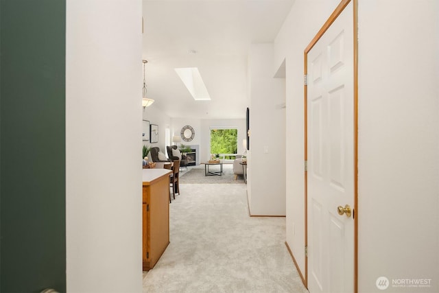 12315 NE 97th St Unit G, Kirkland, WA 98033 - hallway with a skylight and light carpet