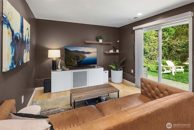13117 NE 128th Pl NE, Kirkland, WA 98034 - living room featuring wood finished floors and baseboards