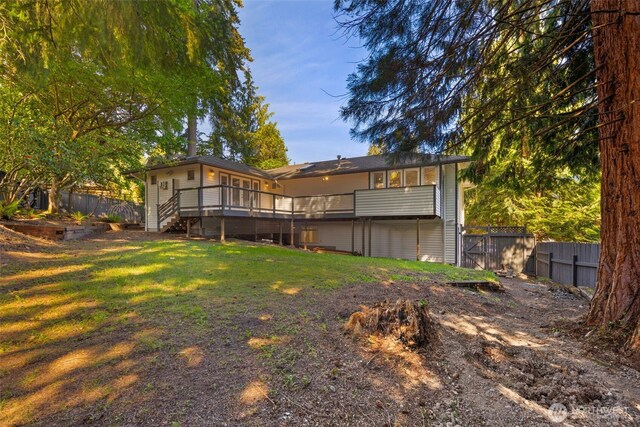 16939 SE 39th St, Bellevue, WA 98008 - back of property with a deck and stairway
