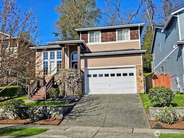 23804 17th Pl W, Bothell, WA 98021 - tri-level home with an attached garage and driveway