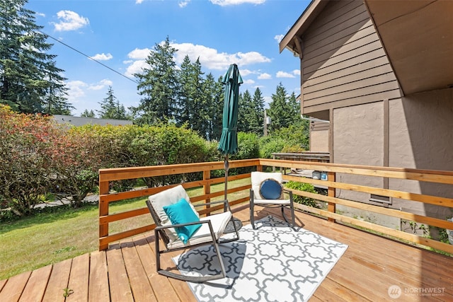 12812 62nd St Unit C-3, Gig Harbor, WA 98332 - wooden deck with a lawn