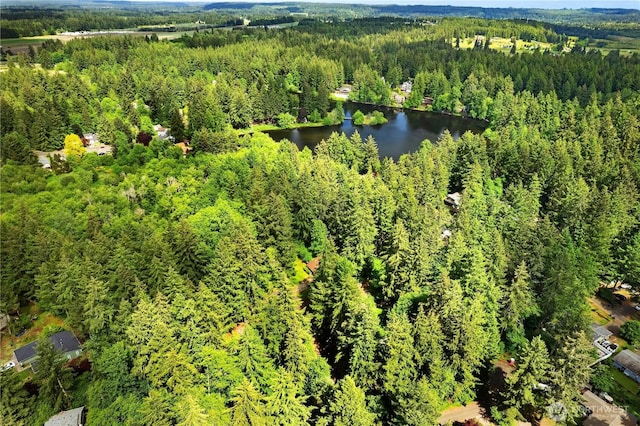 7549 Siskin Dr SE, Olympia, WA 98513 - drone / aerial view of a forest and a nearby body of water