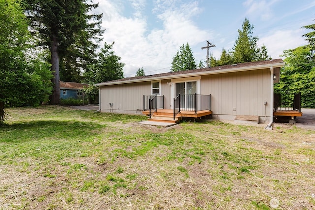 270 Granat St, Port Orchard, WA 98366 - rear view of property featuring a lawn, a wooden deck, and crawl space