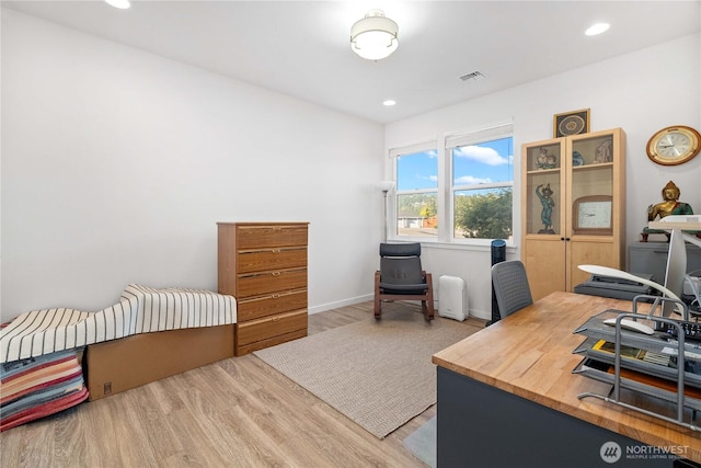 70 Ida Ct, Sequim, WA 98382 - office space featuring wood finished floors, recessed lighting, and baseboards