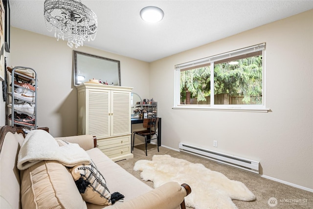 26600 Weaver Ave NW, Poulsbo, WA 98370 - carpeted office space featuring a baseboard heating unit and baseboards