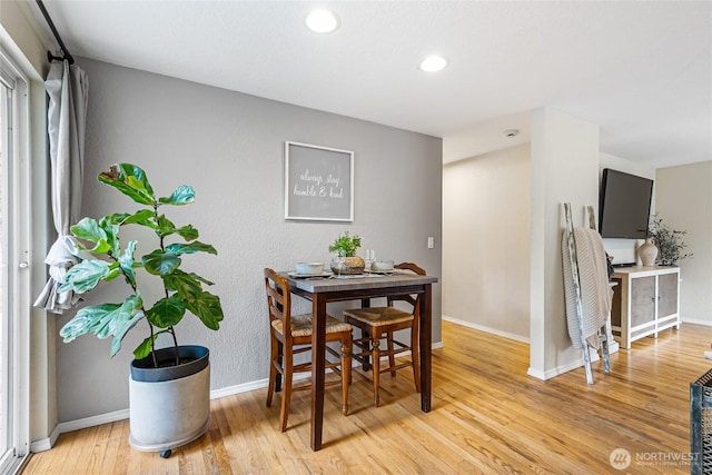 26600 Weaver Ave NW, Poulsbo, WA 98370 - dining room with light wood-type flooring and recessed lighting