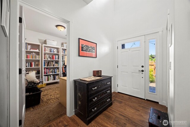 5695 Meadow View Dr, Ferndale, WA 98248 - foyer with dark wood-style flooring