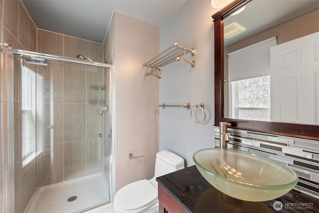 14208 NE 73rd St, Redmond, WA 98052 - full bath featuring toilet, a shower stall, and vanity
